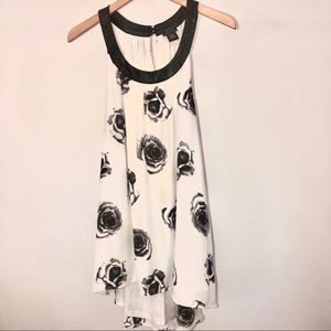 Torrid Black and White Roses Tank Top Plus Size 0